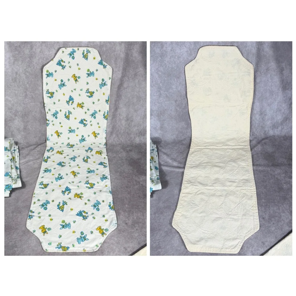Vtg Baby Nursery Set Bunny Turtle Butterfly 5pc Quilted Pad Curtains Burp Cloth‎